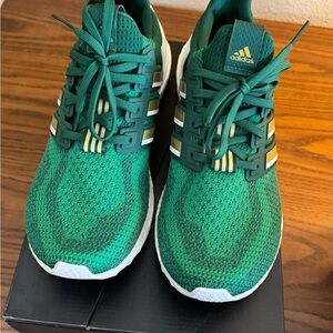 Adidas Emerald Green Sneakers with Gold Accents